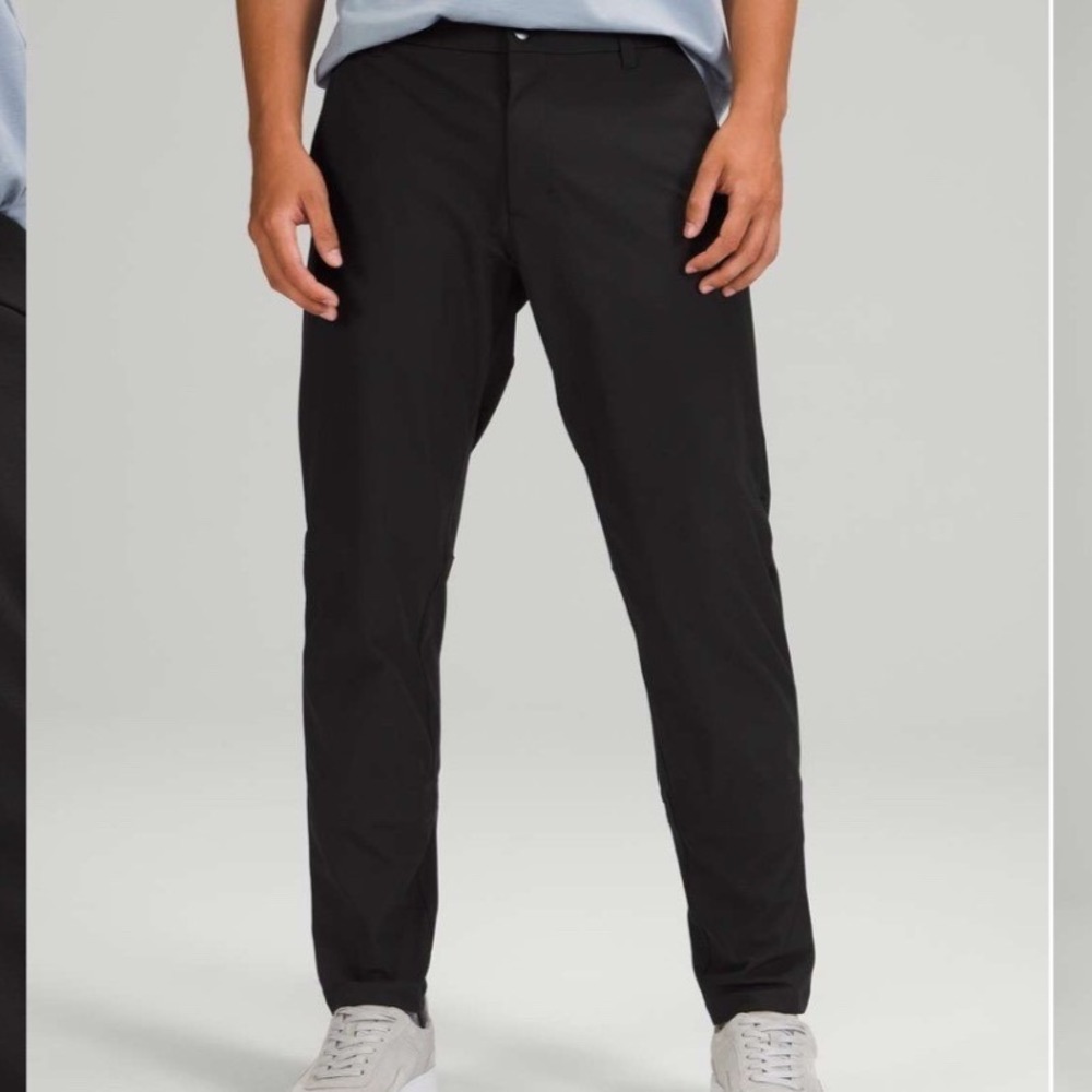 Lululemon | Men's Commission Black Warpstreme Tapered Chino Slim Fit Pant, 34x26